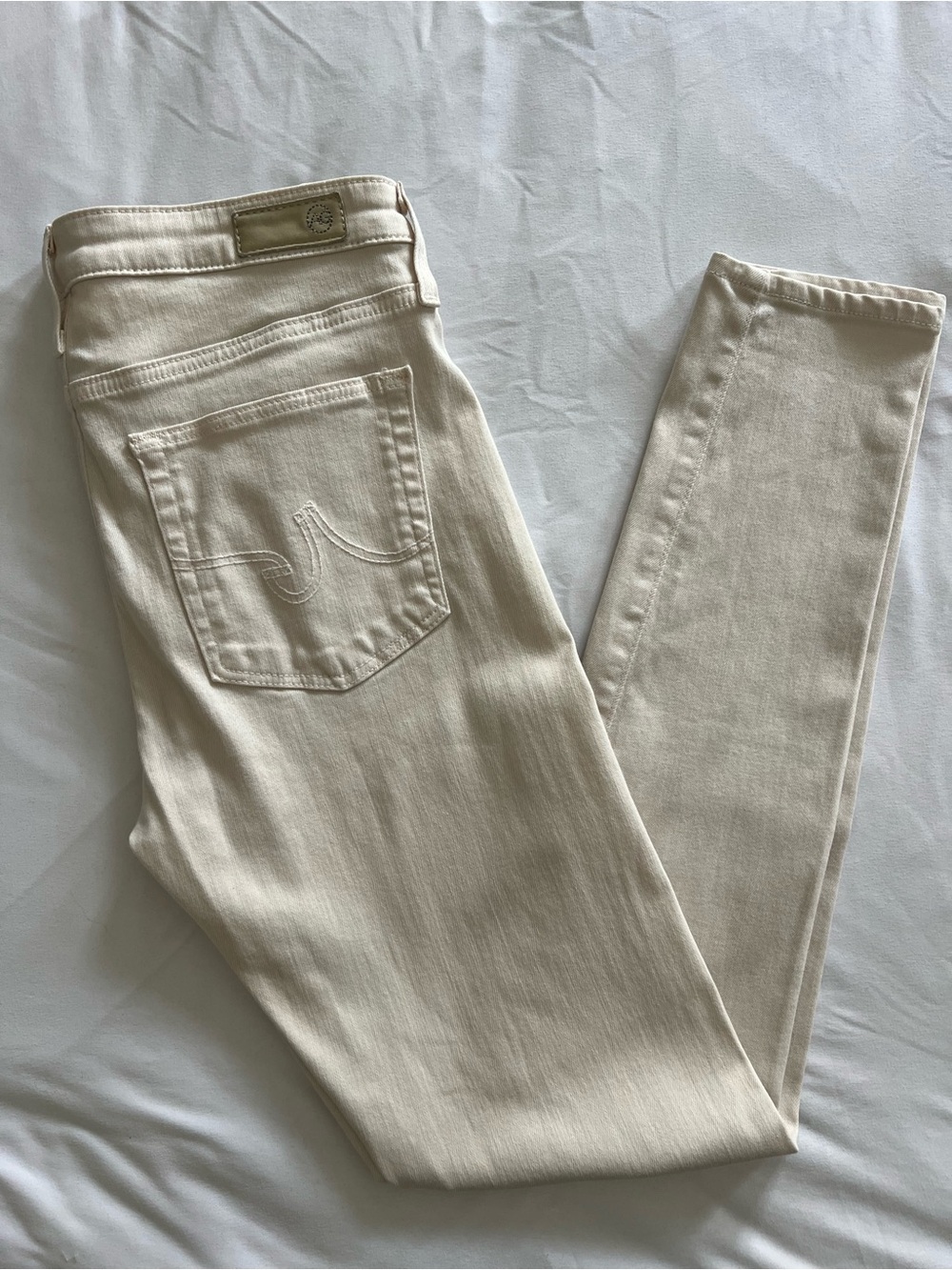 AG Adriano Goldschmied Cream Skinny Jeans